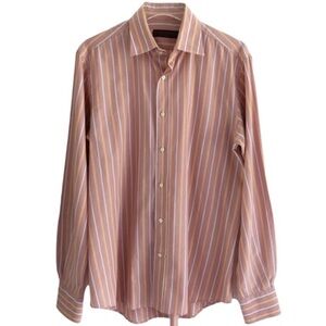 Etro Mens Long Sleeve Striped Button Front Shirt 41